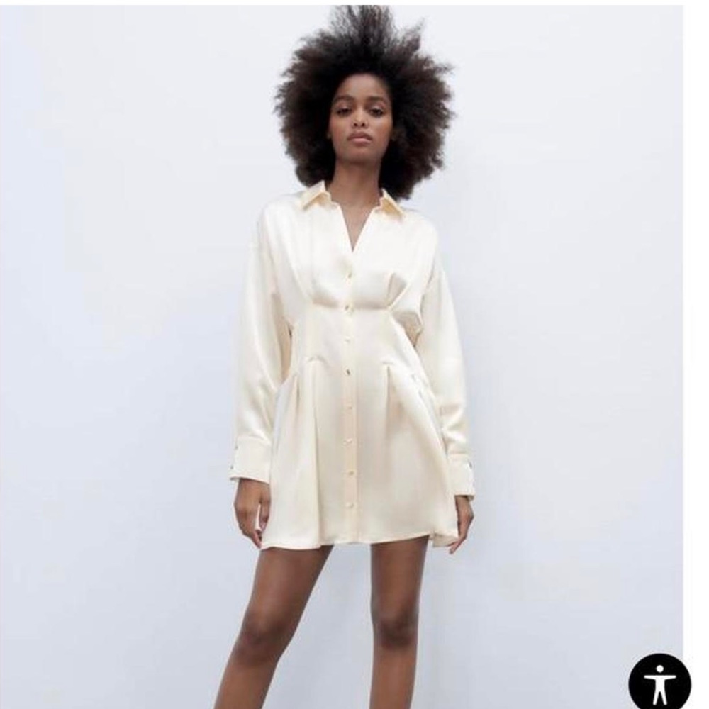 Zara Satin Effect Shirt dress.